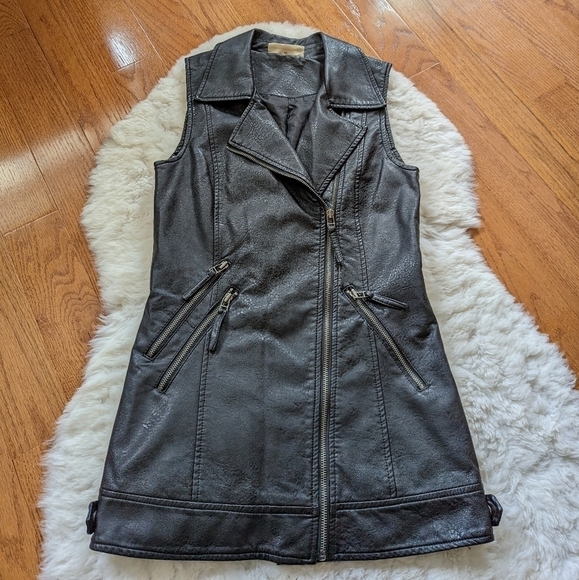 Noisy MAY faux leather moto biker jacket vest black women's xs - Picture 15 of 16